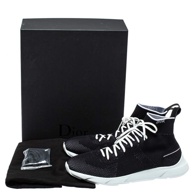 Pre Owned Dior Black Knit B21 Socks Hi Top Sneakers Size 45