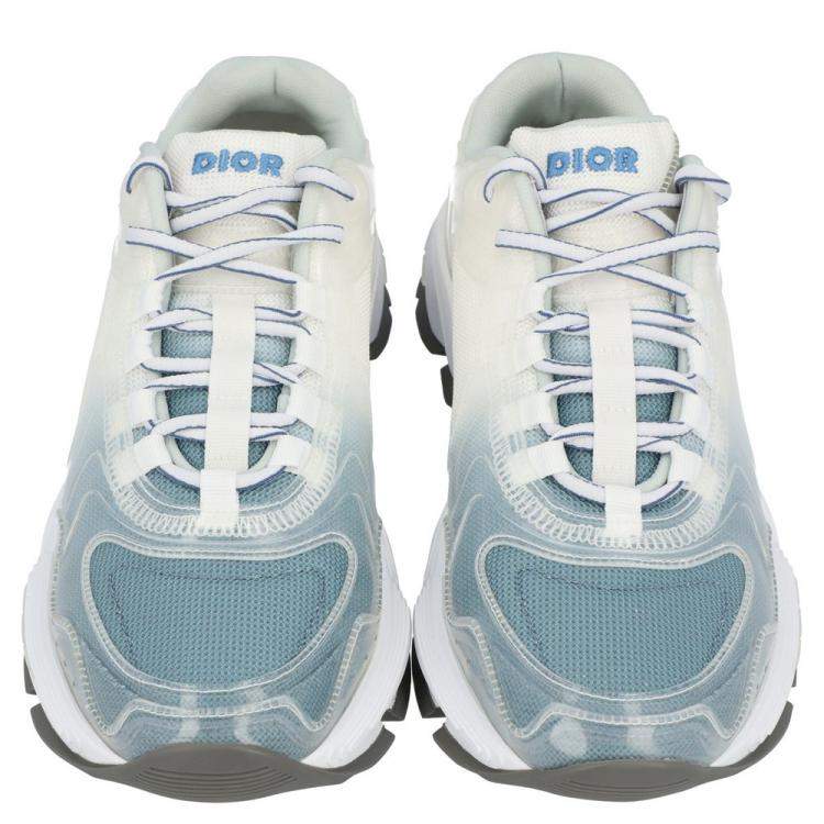 Pre Owned Dior White/Blue Fabric CD1 Sneakers Size EU 42