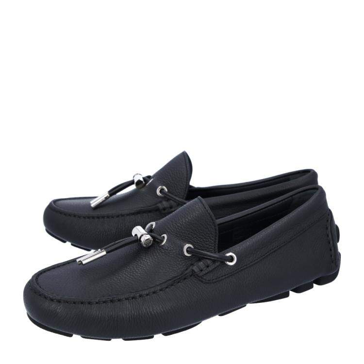 Pre Owned Dior Black Leather Loafers Size EU 40