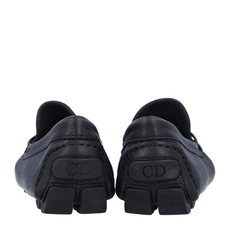 Pre Owned Dior Black Leather Loafers Size EU 40