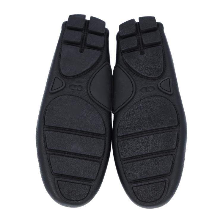 Pre Owned Dior Black Leather Loafers Size EU 40