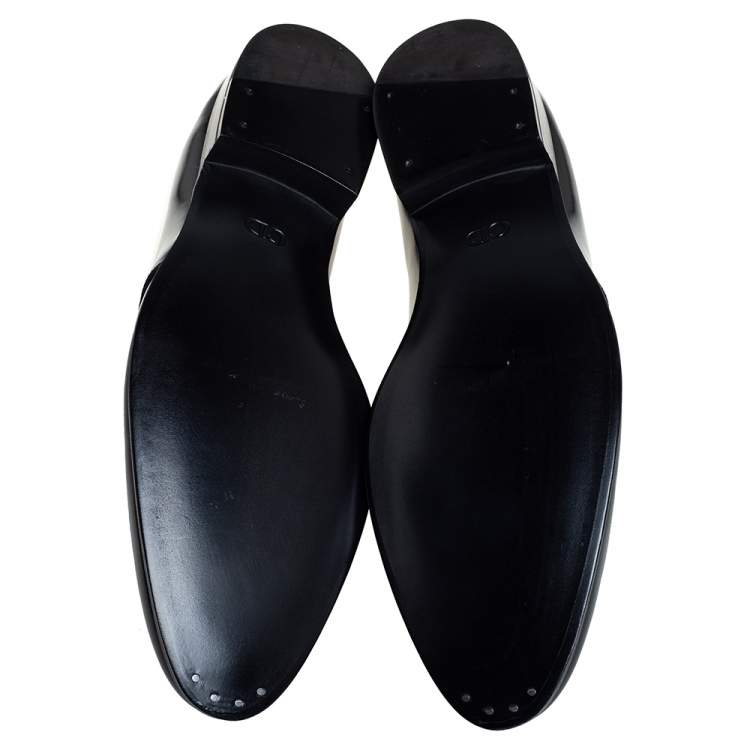 Pre Owned Dior Black Leather Derby Size 46 