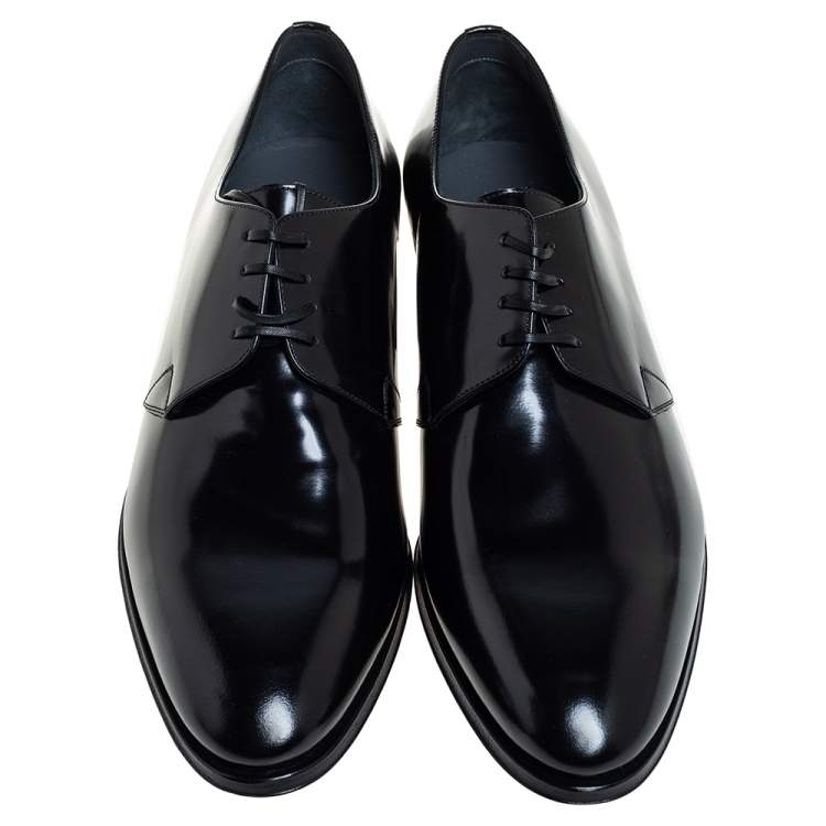 Pre Owned Dior Black Leather Derby Size 46 