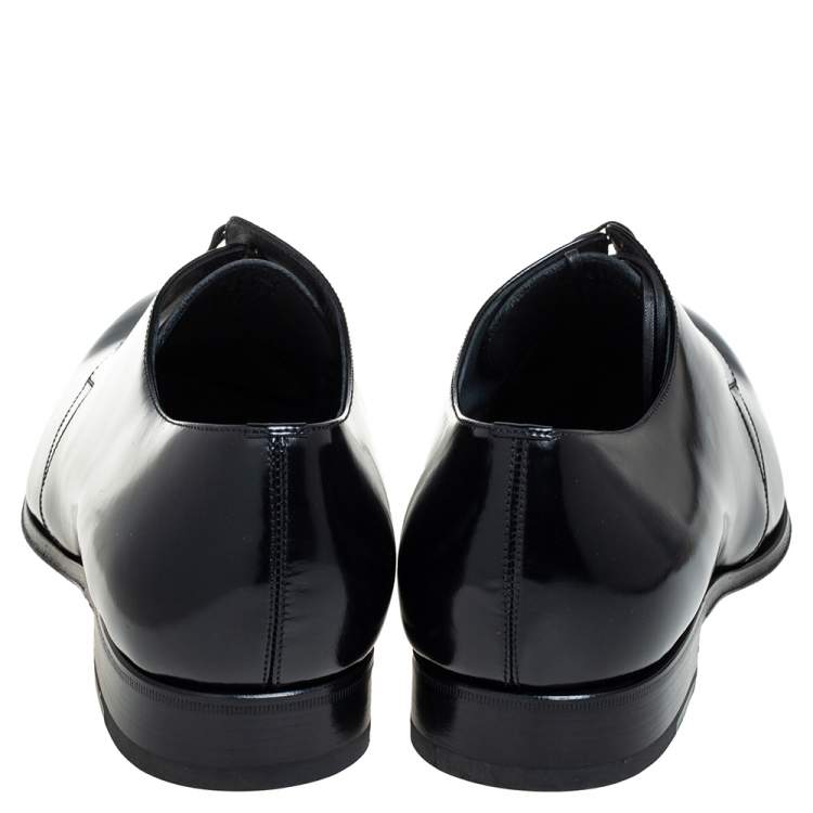 Pre Owned Dior Black Leather Derby Size 46 