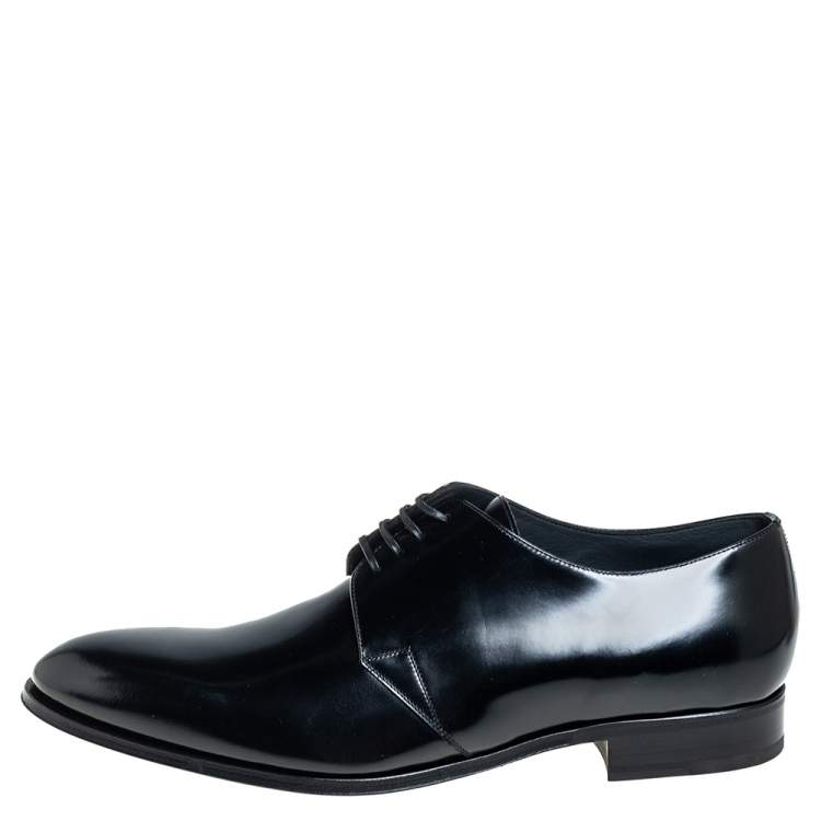 Pre Owned Dior Black Leather Derby Size 46 