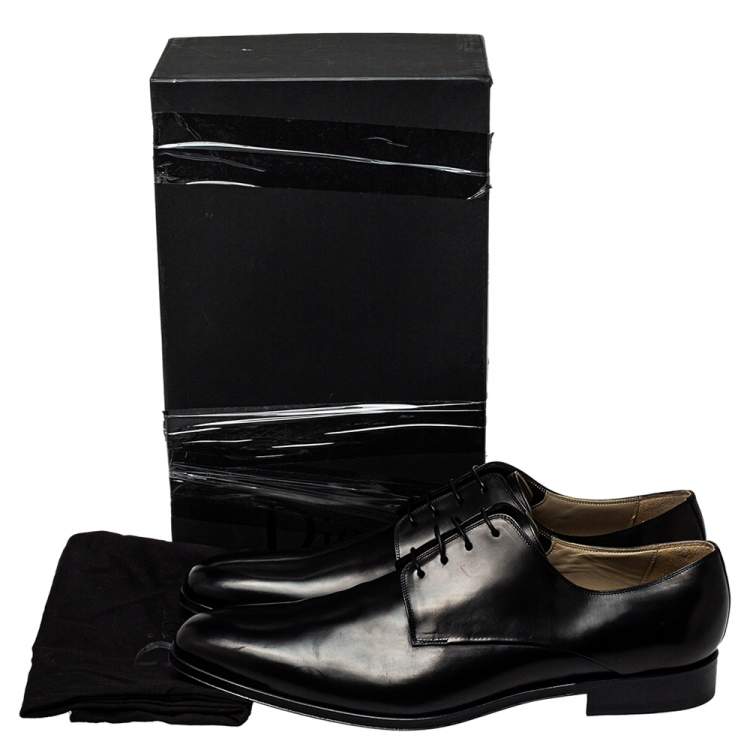 Pre Owned Dior Black Leather Lace Up Derby Size 46
