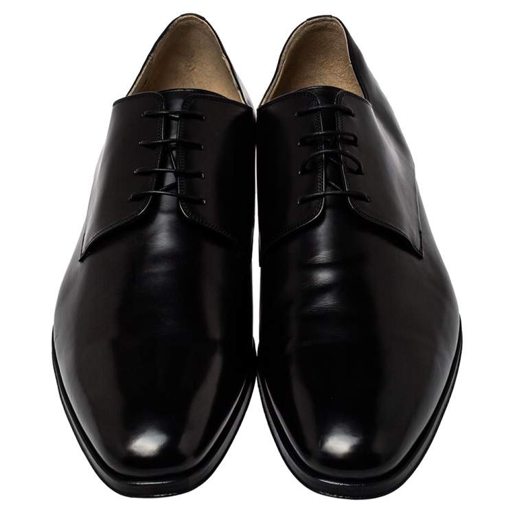 Pre Owned Dior Black Leather Lace Up Derby Size 46