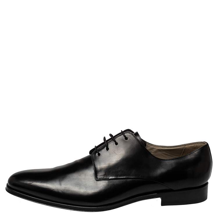 Pre Owned Dior Black Leather Lace Up Derby Size 46