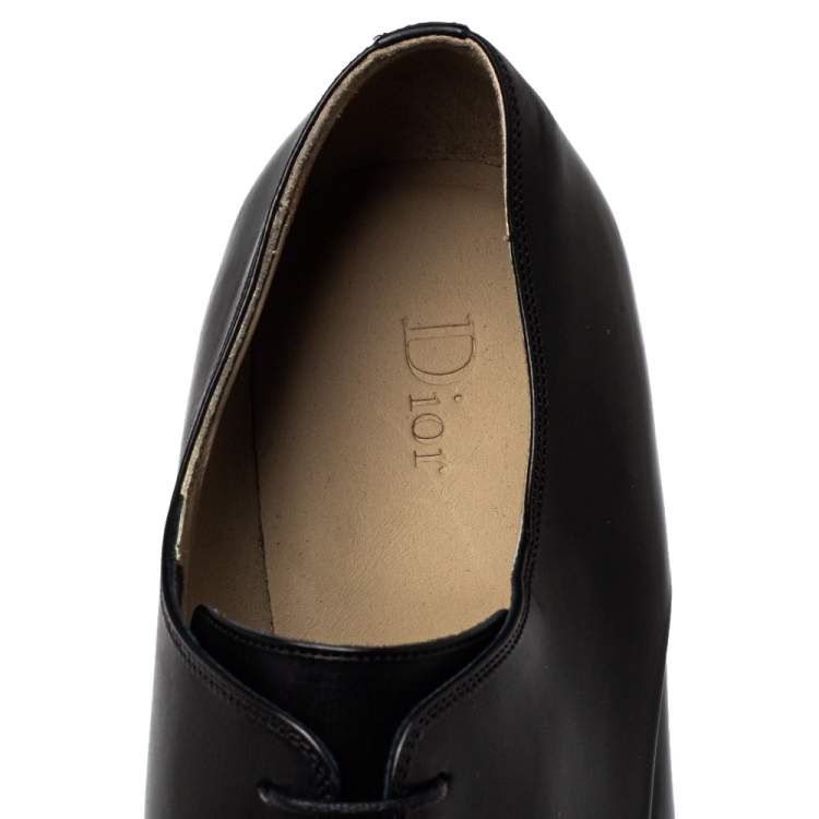 Pre Owned Dior Black Leather Lace Up Derby Size 46