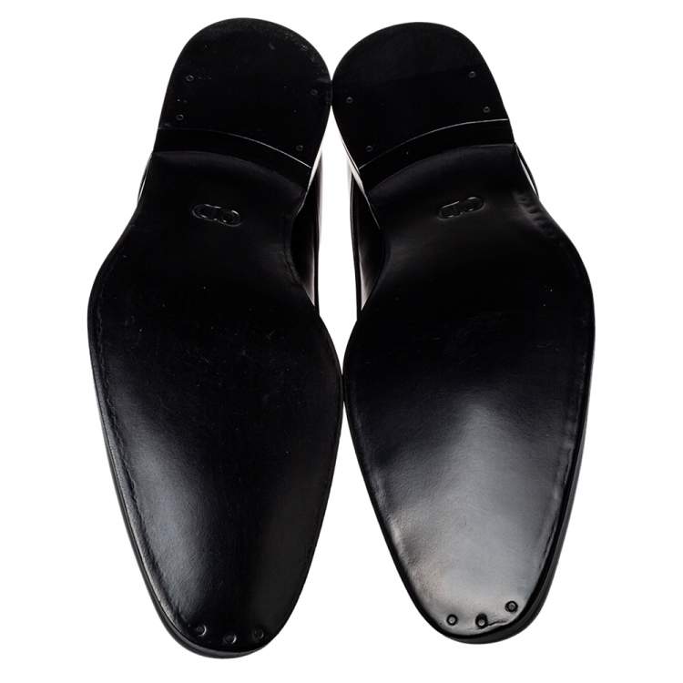 Pre Owned Dior Black Leather Lace Up Derby Size 46
