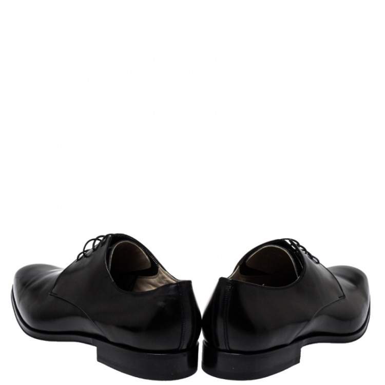 Pre Owned Dior Black Leather Lace Up Derby Size 46