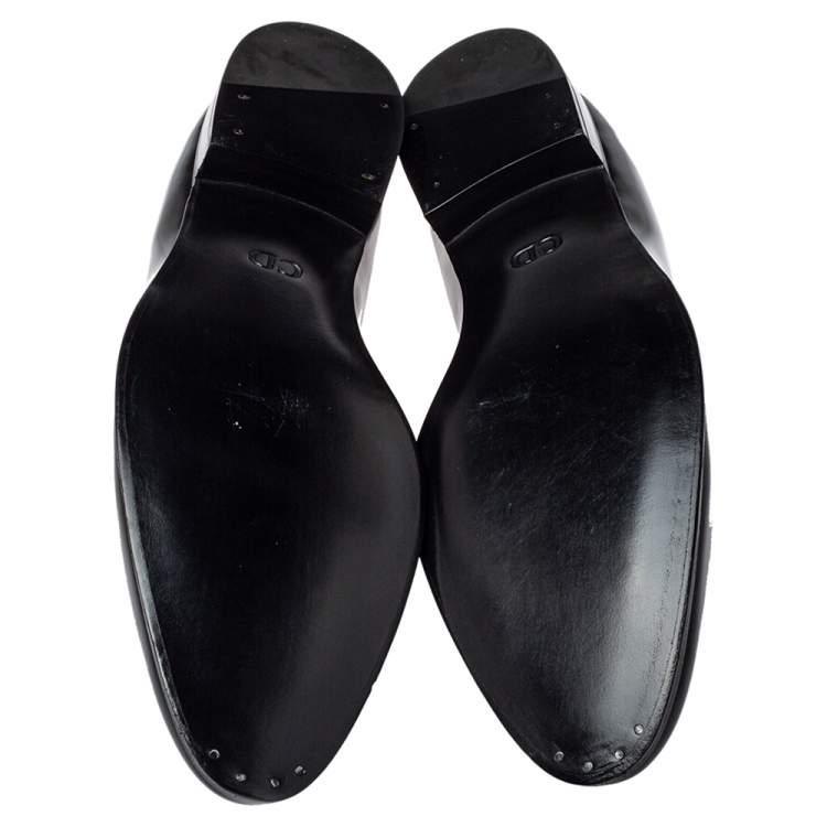 Pre Owned Dior Black Leather Lace Up Derby Size 46