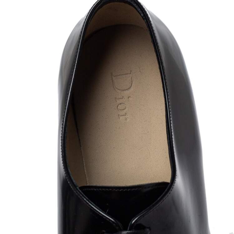 Pre Owned Dior Black Leather Lace Up Derby Size 46
