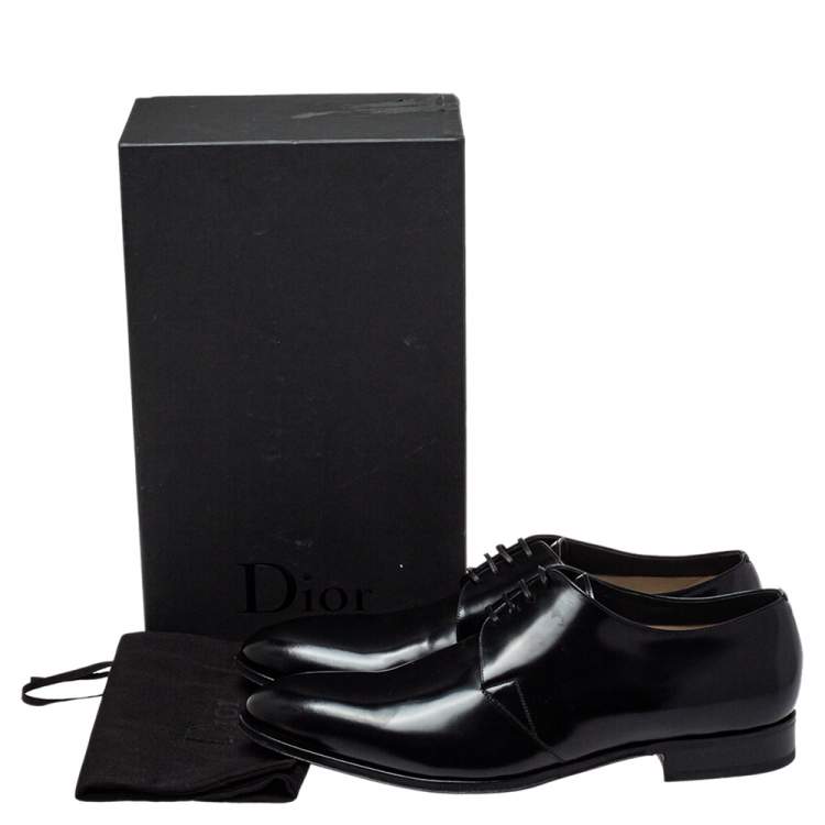 Pre Owned Dior Black Leather Lace Up Derby Size 46