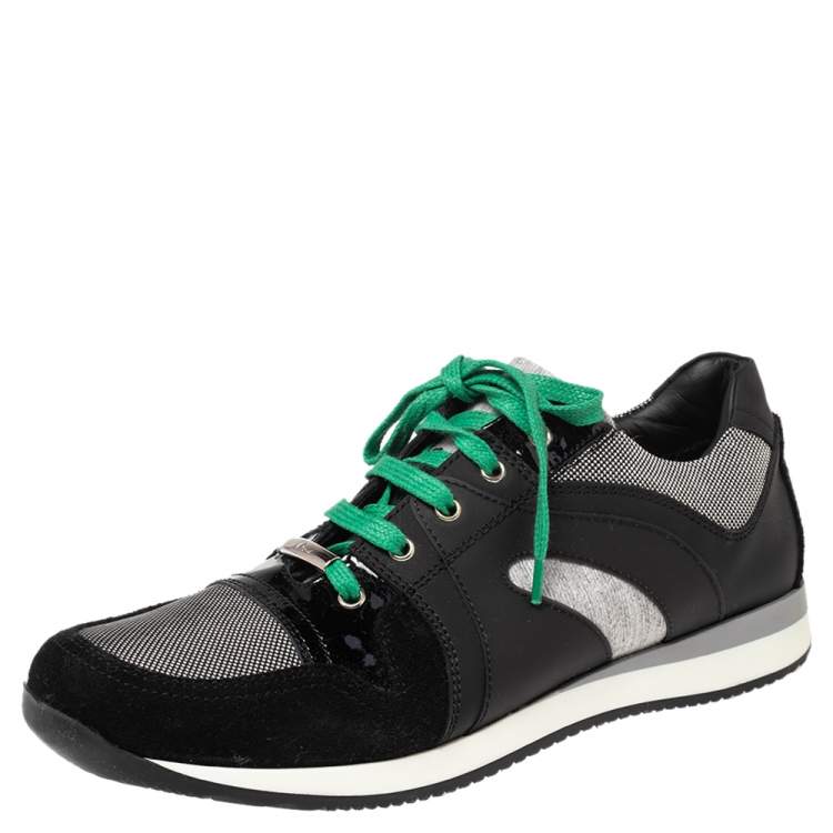 Pre Owned Dior Multicolor Leather And Suede Lace Up Sneakers Size 38