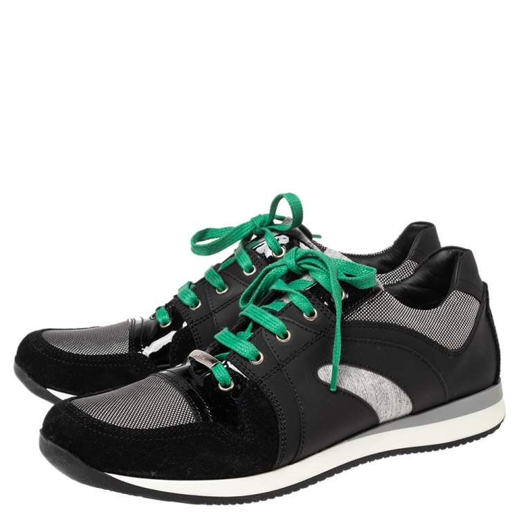 Pre Owned Dior Multicolor Leather And Suede Lace Up Sneakers Size 38