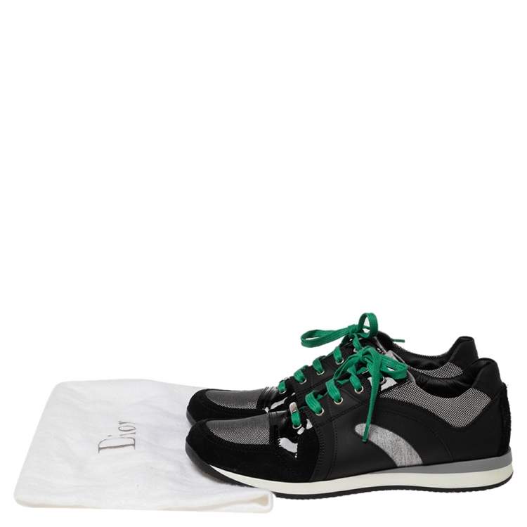 Pre Owned Dior Multicolor Leather And Suede Lace Up Sneakers Size 38