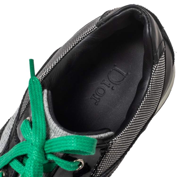 Pre Owned Dior Multicolor Leather And Suede Lace Up Sneakers Size 38
