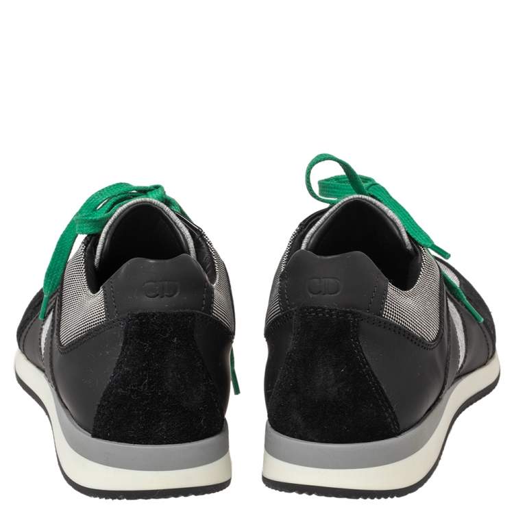 Pre Owned Dior Multicolor Leather And Suede Lace Up Sneakers Size 38
