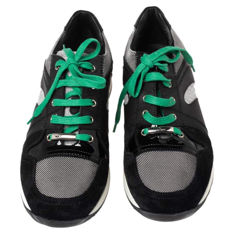 Pre Owned Dior Multicolor Leather And Suede Lace Up Sneakers Size 38