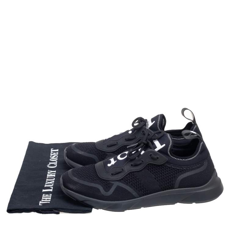 Pre Owned Dior Black Knit Fabric B21 Neo Low Top Sneakers Size 41