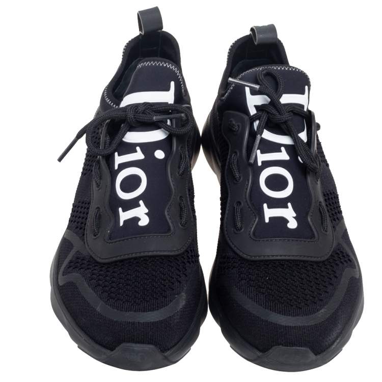 Pre Owned Dior Black Knit Fabric B21 Neo Low Top Sneakers Size 41