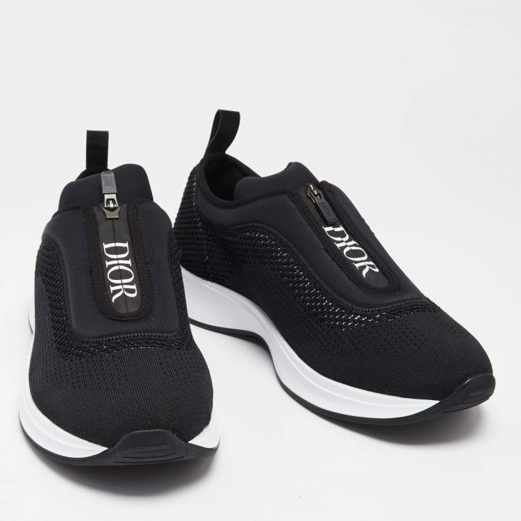 Pre Owned Dior Black Mesh And Fabric B25 Sneaker Size 45