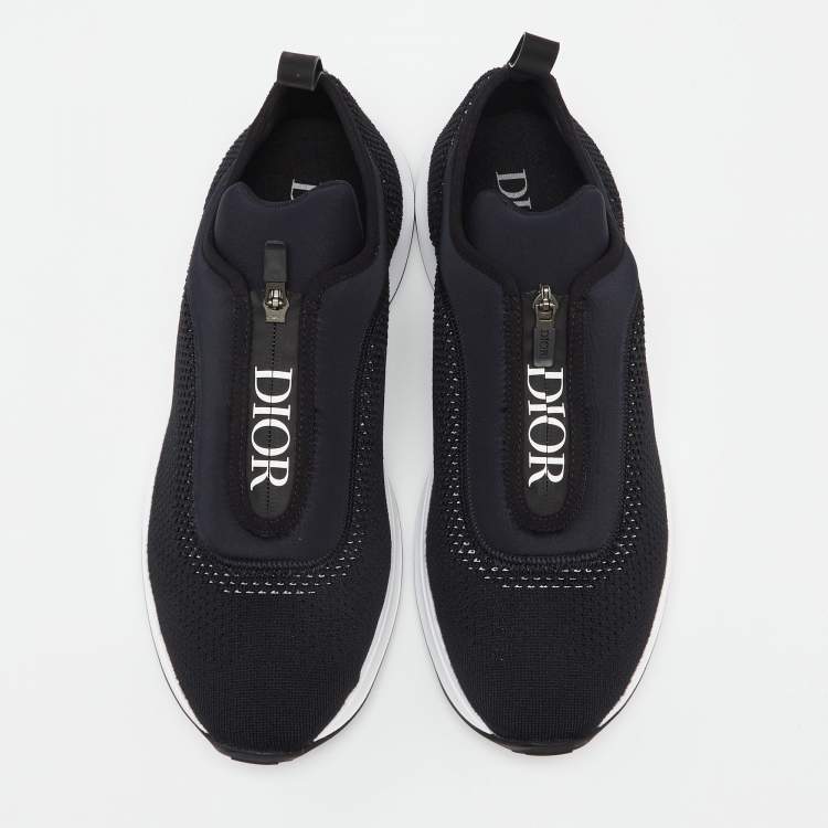 Pre Owned Dior Black Mesh And Fabric B25 Sneaker Size 45