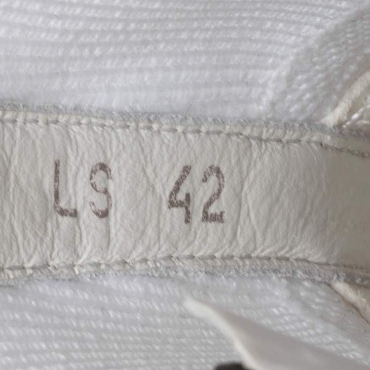 مملوكة مسبقًا Dior White Knit Fabric B25 High Top Sneakers Size 42