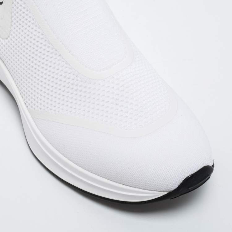مملوكة مسبقًا Dior White Knit Fabric B25 High Top Sneakers Size 42