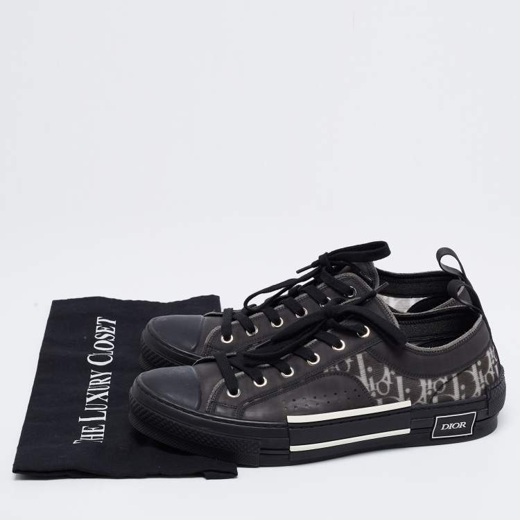 Pre Owned Dior Black Rubber and Mesh B23 Low-Top Sneakers Size 42.5