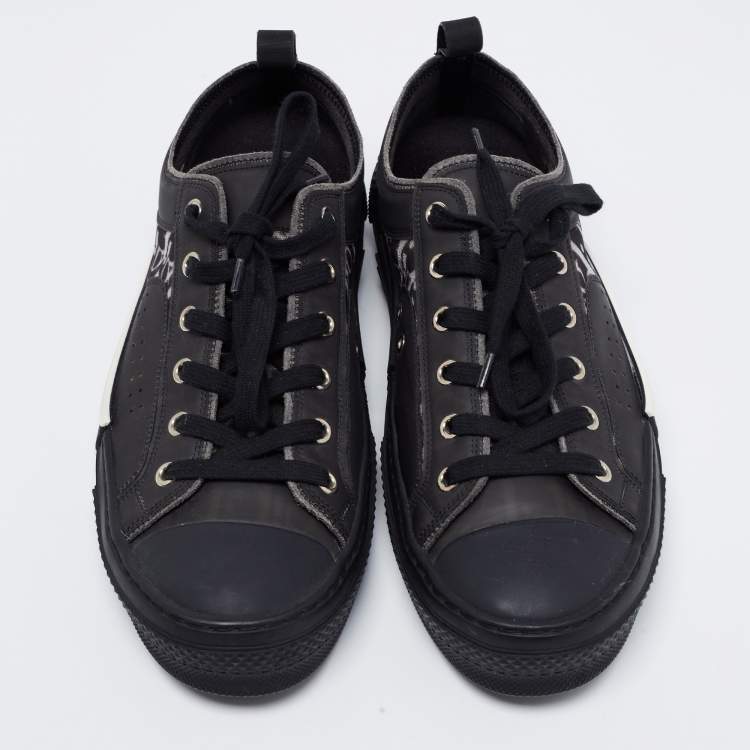 Pre Owned Dior Black Rubber and Mesh B23 Low-Top Sneakers Size 42.5