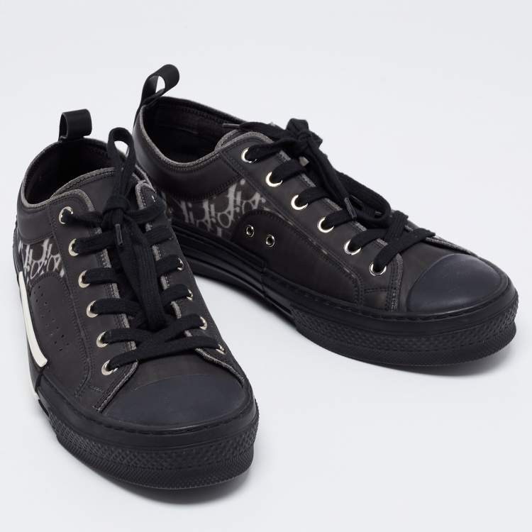 Pre Owned Dior Black Rubber and Mesh B23 Low-Top Sneakers Size 42.5