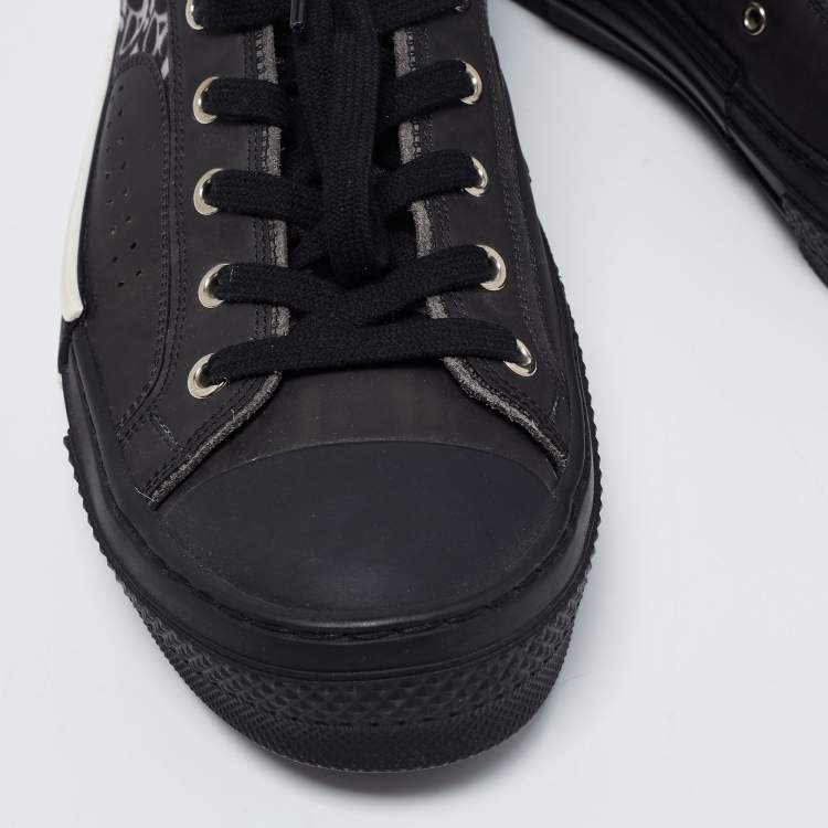 Pre Owned Dior Black Rubber and Mesh B23 Low-Top Sneakers Size 42.5