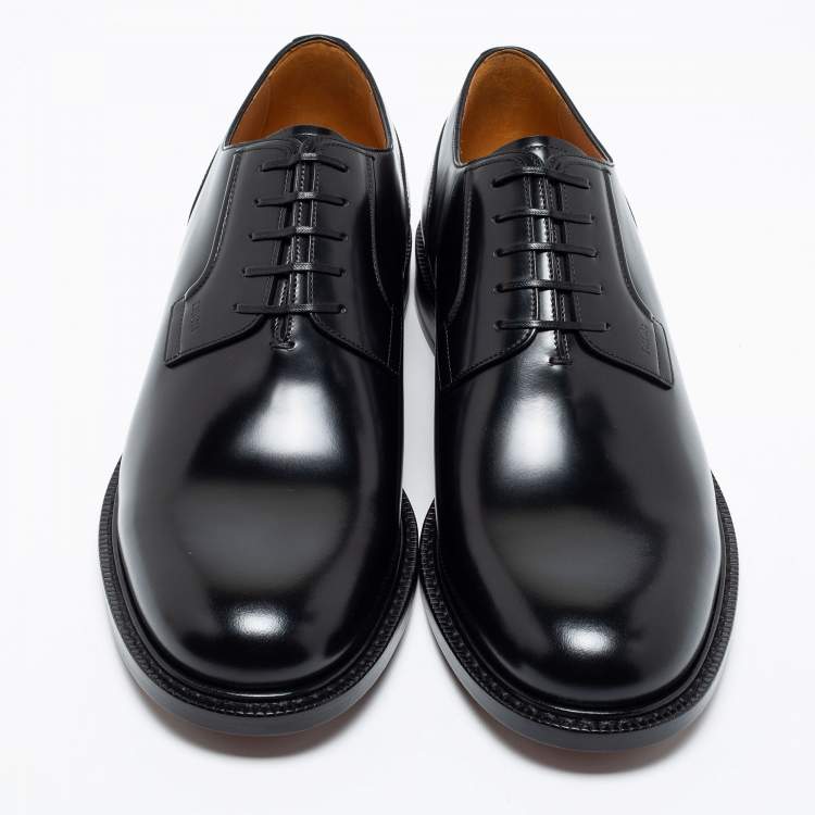 Pre Owned Dior Black Leather Lace Up Derby Size 44.5