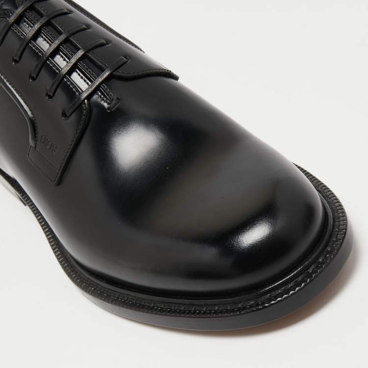 Pre Owned Dior Black Patent Leather Lace Derby Size 41