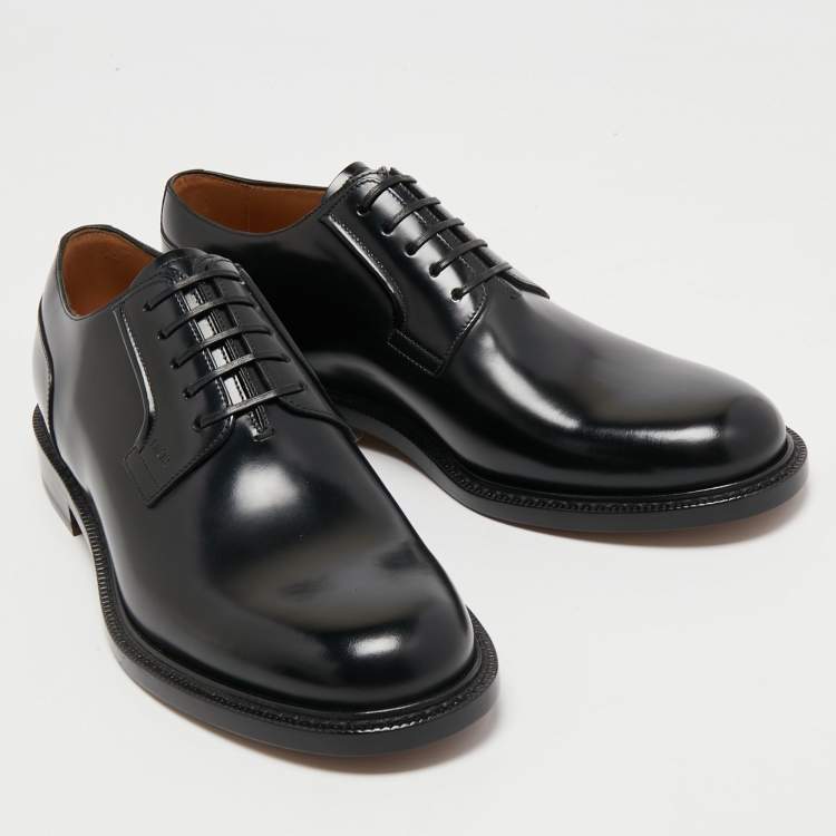 Pre Owned Dior Black Patent Leather Lace Derby Size 41