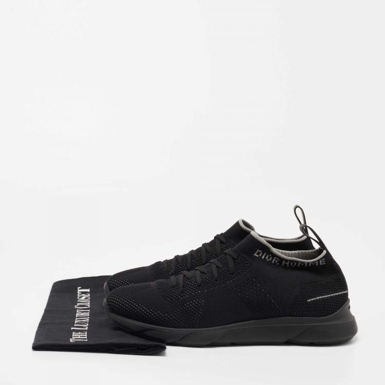 Pre Owned Dior Black Knit Fabric B21 Sneakers Size 40
