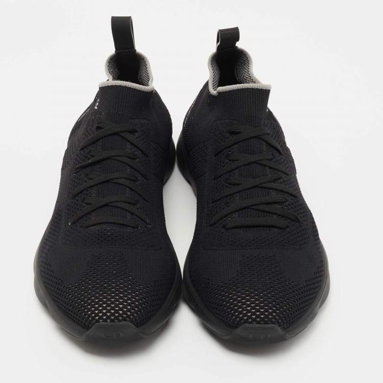 Pre Owned Dior Black Knit Fabric B21 Sneakers Size 40