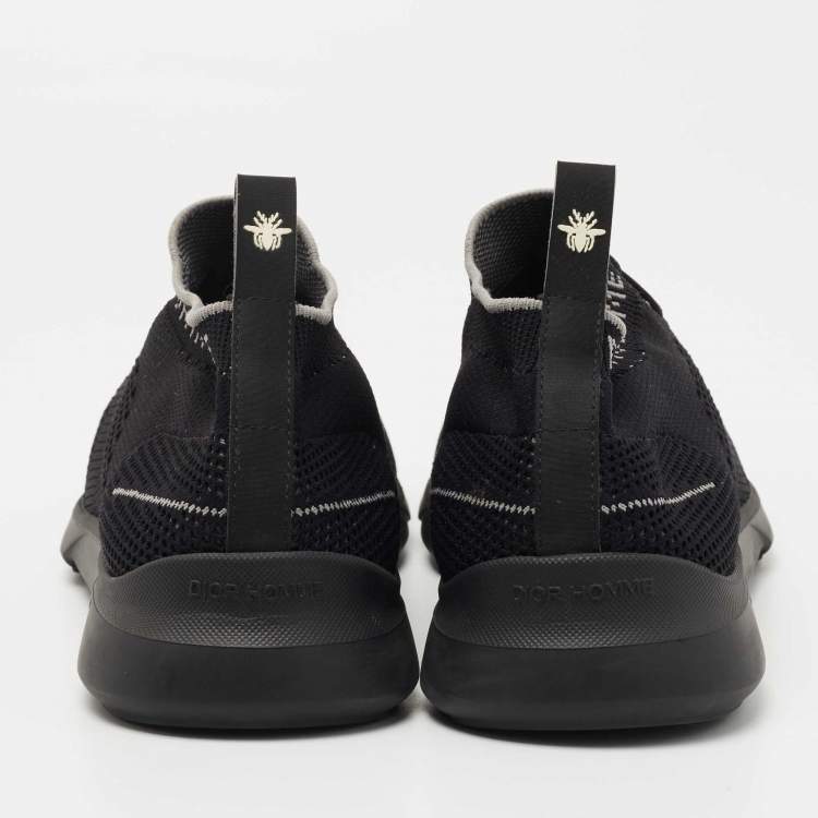 Pre Owned Dior Black Knit Fabric B21 Sneakers Size 40