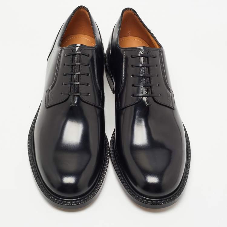Pre Owned Dior Black Leather Lace Up Derby Size 42.5