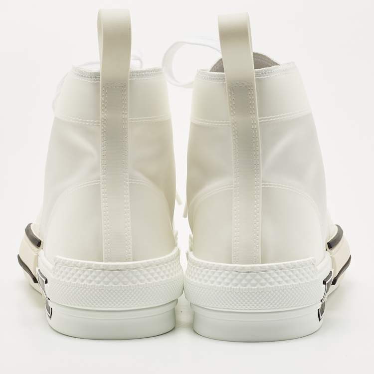 Pre Owned Dior White Canvas and PVC B23 High Top Sneakers Size 42