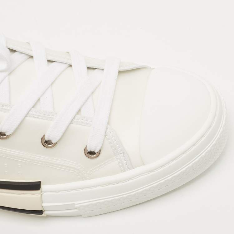 Pre Owned Dior White Canvas and PVC B23 High Top Sneakers Size 42