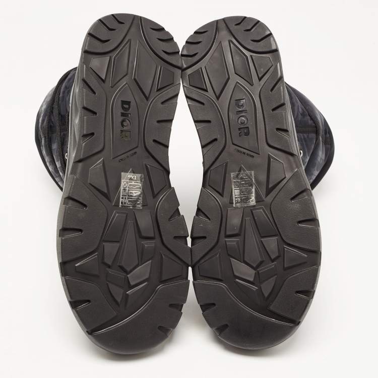 Pre Owned Dior Black Nylon and Leather Snow Boots Size 42