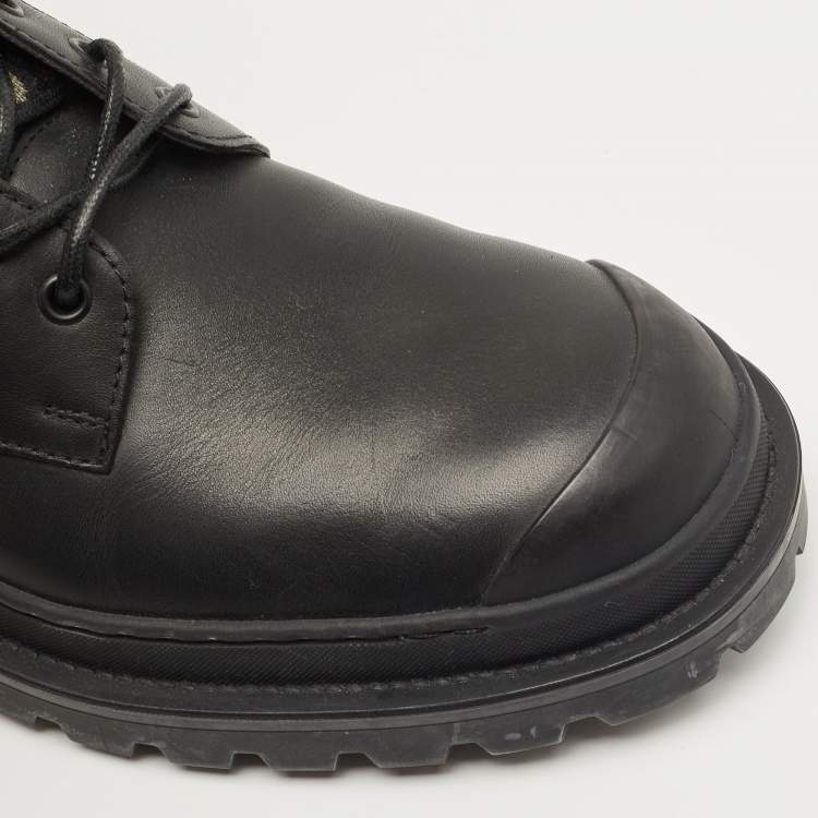 Pre Owned Dior Black Leather and Canvas Explorer Ankle Boots Size 42
