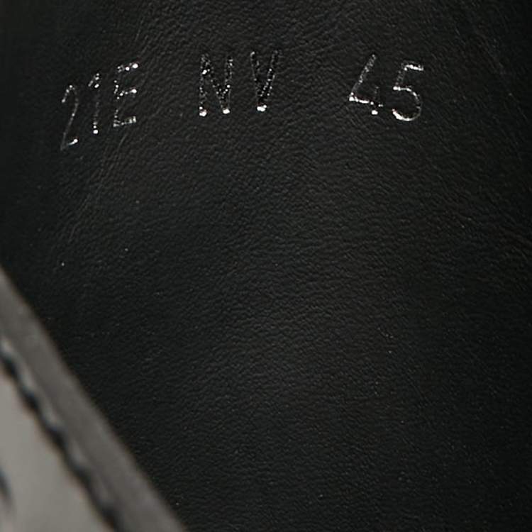 Pre Owned Dior Black Oblique Embossed Leather Explorer II Combat Boots Size 45