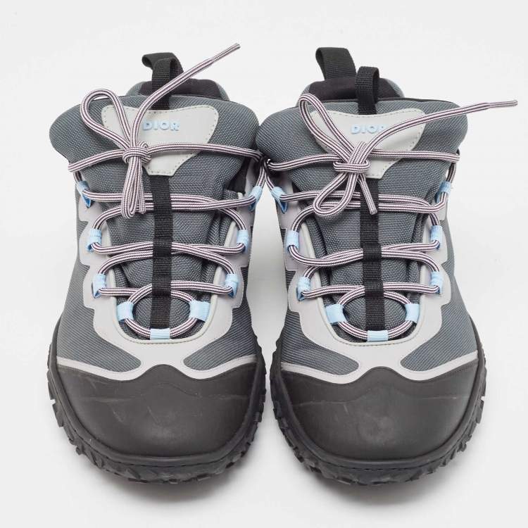 Pre Owned Dior Green/Black Canvas Diorizon  Lace Up Sneakers Size 45