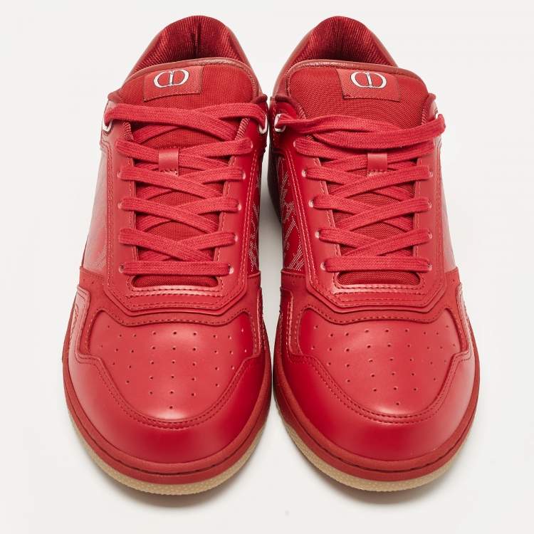 Pre Owned Dior Burgundy Leather B27 Low Top Sneakers Size 44