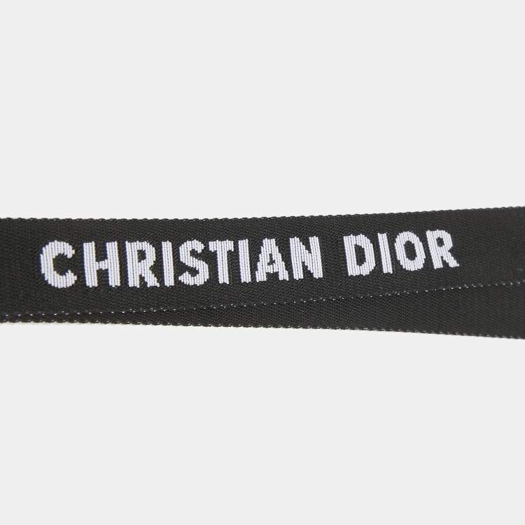 Pre Owned Dior Black Canvas Logo Lanyard 