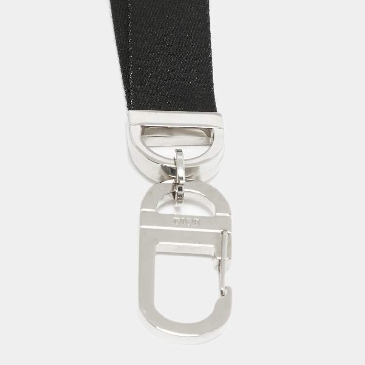 Pre Owned Dior Black Canvas Logo Lanyard 